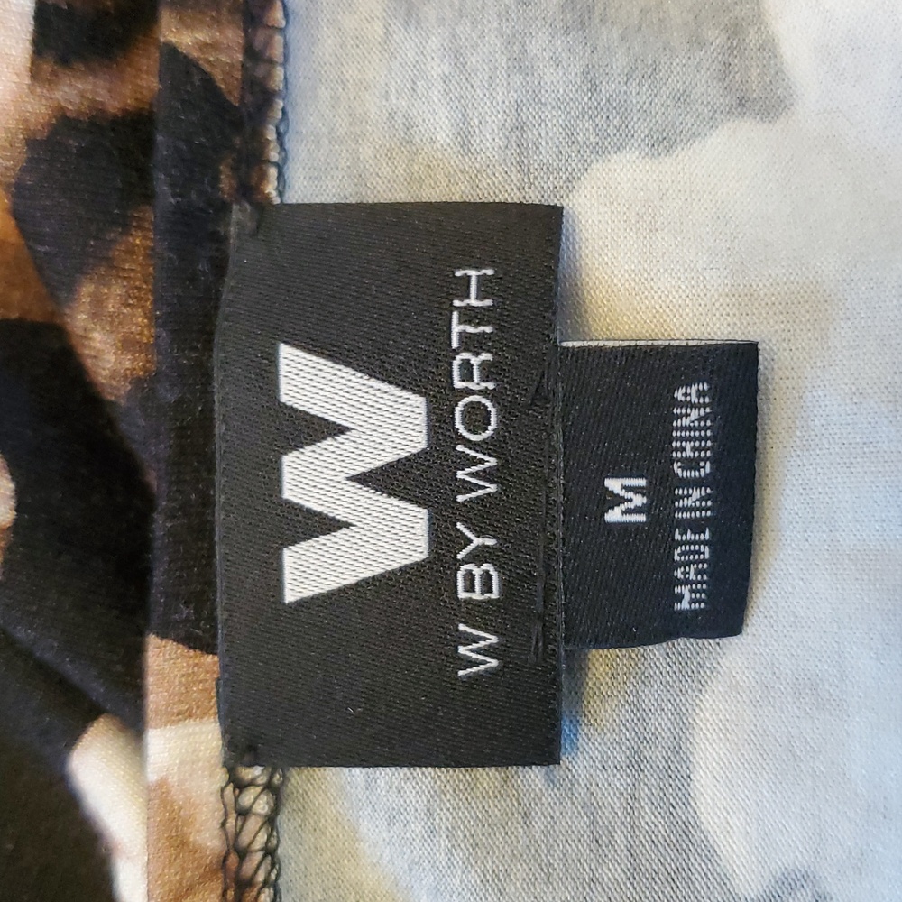 W By Worth Faux-Wrap Dress Floral and Animal Print Size M EUC - Picture 10 of 11